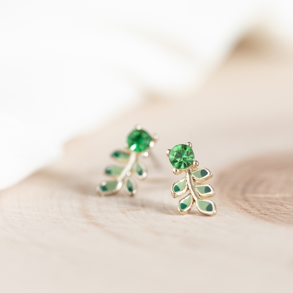 Petite Foliage Earring Studs - Only 1 left! - Picture 2 of 5